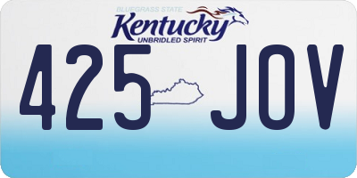 KY license plate 425JOV