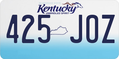 KY license plate 425JOZ