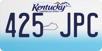 KY license plate 425JPC