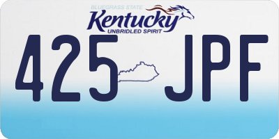 KY license plate 425JPF