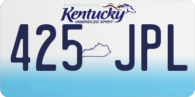 KY license plate 425JPL