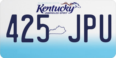 KY license plate 425JPU