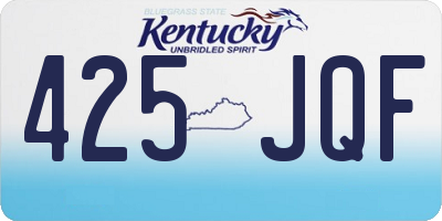 KY license plate 425JQF