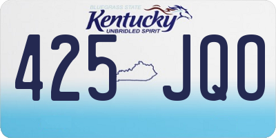 KY license plate 425JQO