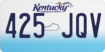 KY license plate 425JQV