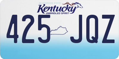 KY license plate 425JQZ