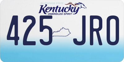 KY license plate 425JRO