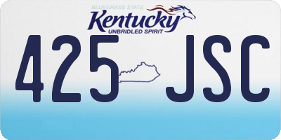 KY license plate 425JSC