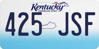 KY license plate 425JSF