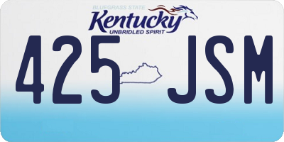 KY license plate 425JSM