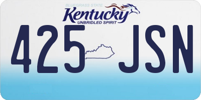 KY license plate 425JSN