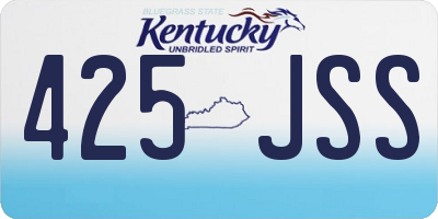 KY license plate 425JSS