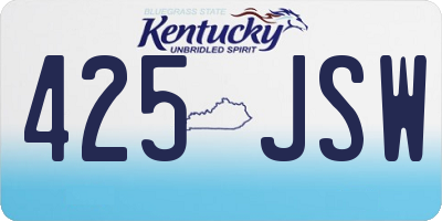 KY license plate 425JSW