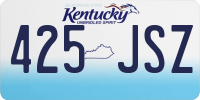 KY license plate 425JSZ