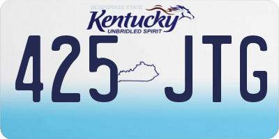 KY license plate 425JTG