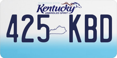 KY license plate 425KBD