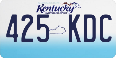 KY license plate 425KDC