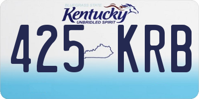 KY license plate 425KRB