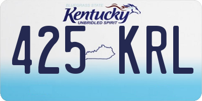KY license plate 425KRL