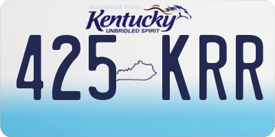 KY license plate 425KRR