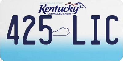 KY license plate 425LIC