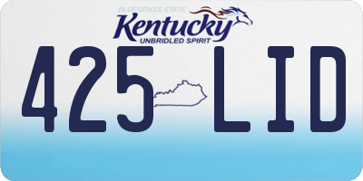 KY license plate 425LID