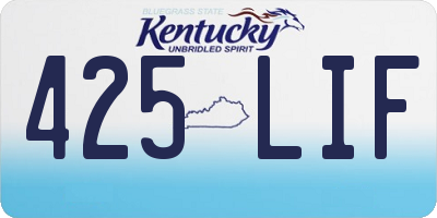 KY license plate 425LIF