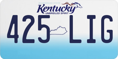 KY license plate 425LIG