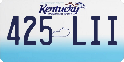 KY license plate 425LII