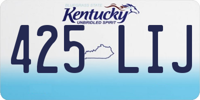 KY license plate 425LIJ