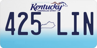KY license plate 425LIN