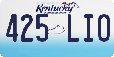 KY license plate 425LIO