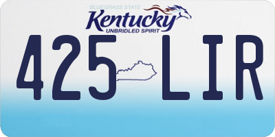 KY license plate 425LIR