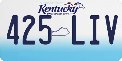 KY license plate 425LIV