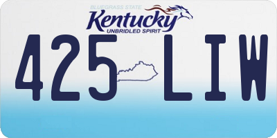 KY license plate 425LIW