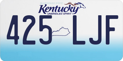 KY license plate 425LJF