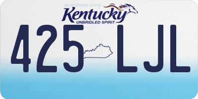 KY license plate 425LJL