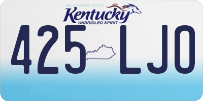 KY license plate 425LJO