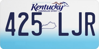 KY license plate 425LJR