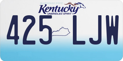 KY license plate 425LJW