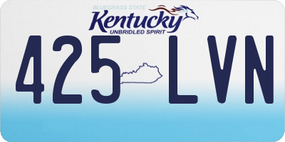 KY license plate 425LVN