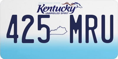 KY license plate 425MRU