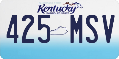 KY license plate 425MSV