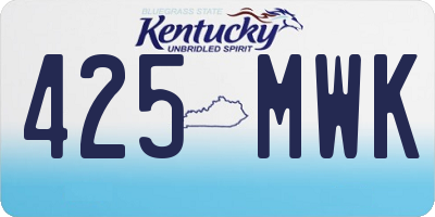 KY license plate 425MWK