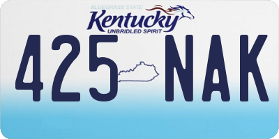 KY license plate 425NAK