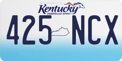KY license plate 425NCX