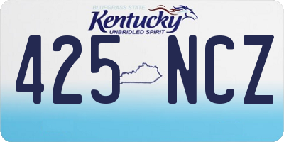 KY license plate 425NCZ