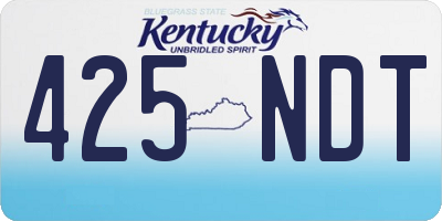 KY license plate 425NDT
