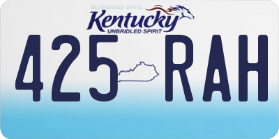 KY license plate 425RAH