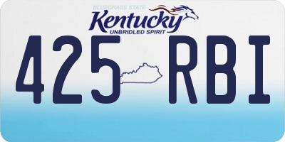 KY license plate 425RBI